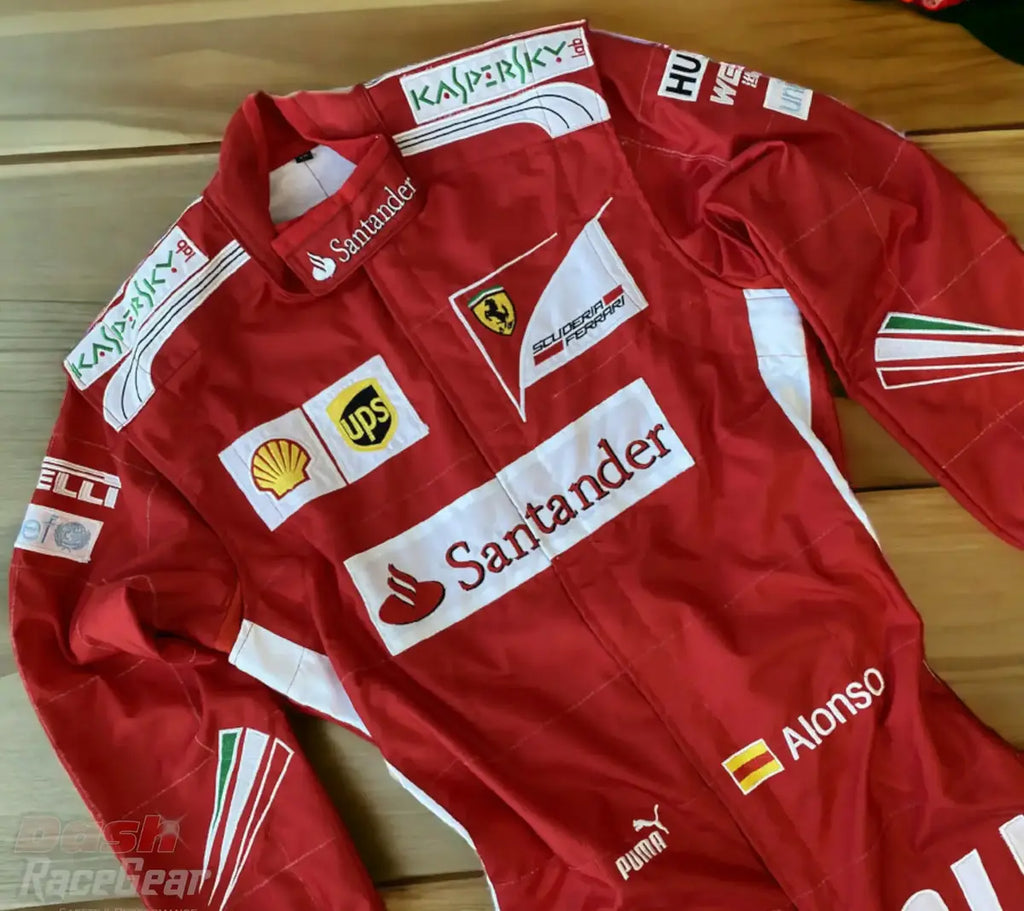 2014 Fernando Alonso Ferrari F1 Embroidered Racing Suit