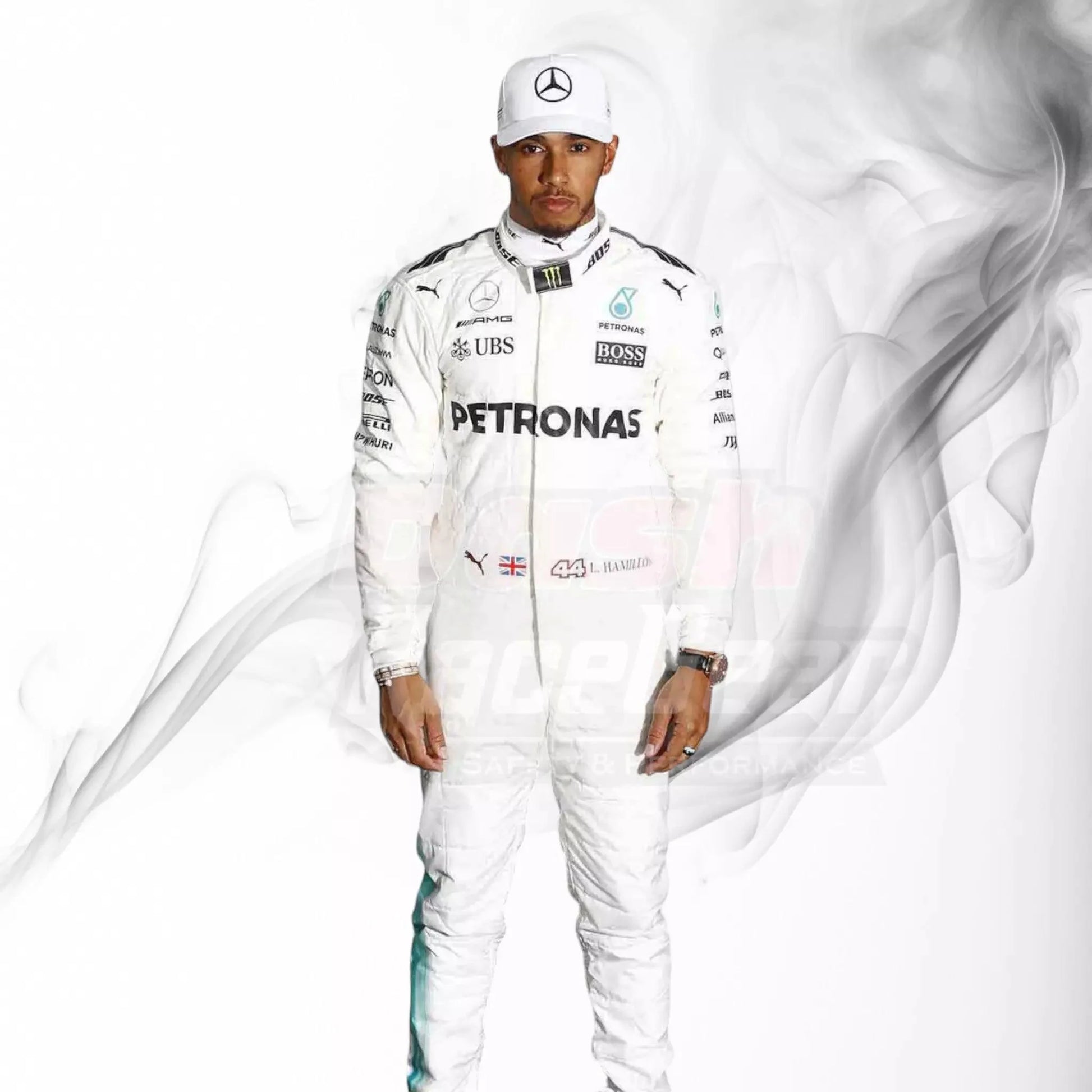 2017 Lewis Hamilton Mercedes-Benz F1 Printed Racing Suit - Dash Racegear 