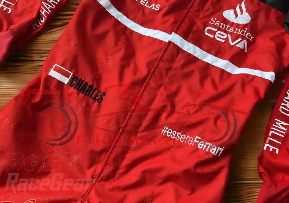 2022 Charles Leclerc Ferrari Embroidered F1 Racing Suit - Dash Racegear 
