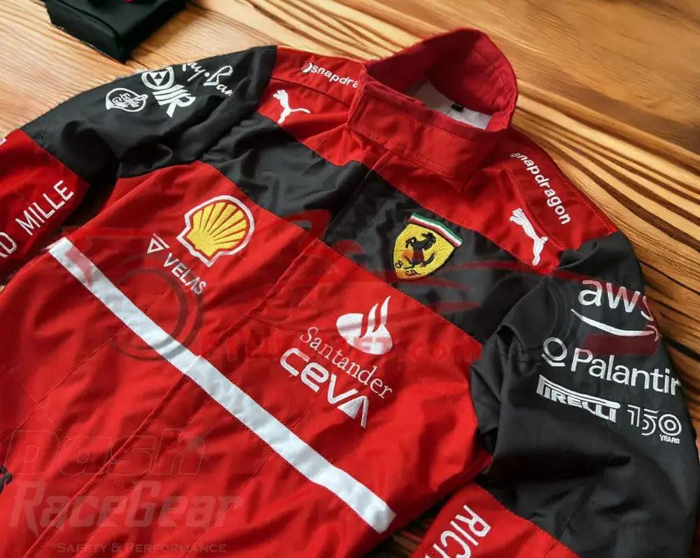 2022 Charles Leclerc Ferrari Embroidered F1 Racing Suit - Dash Racegear 