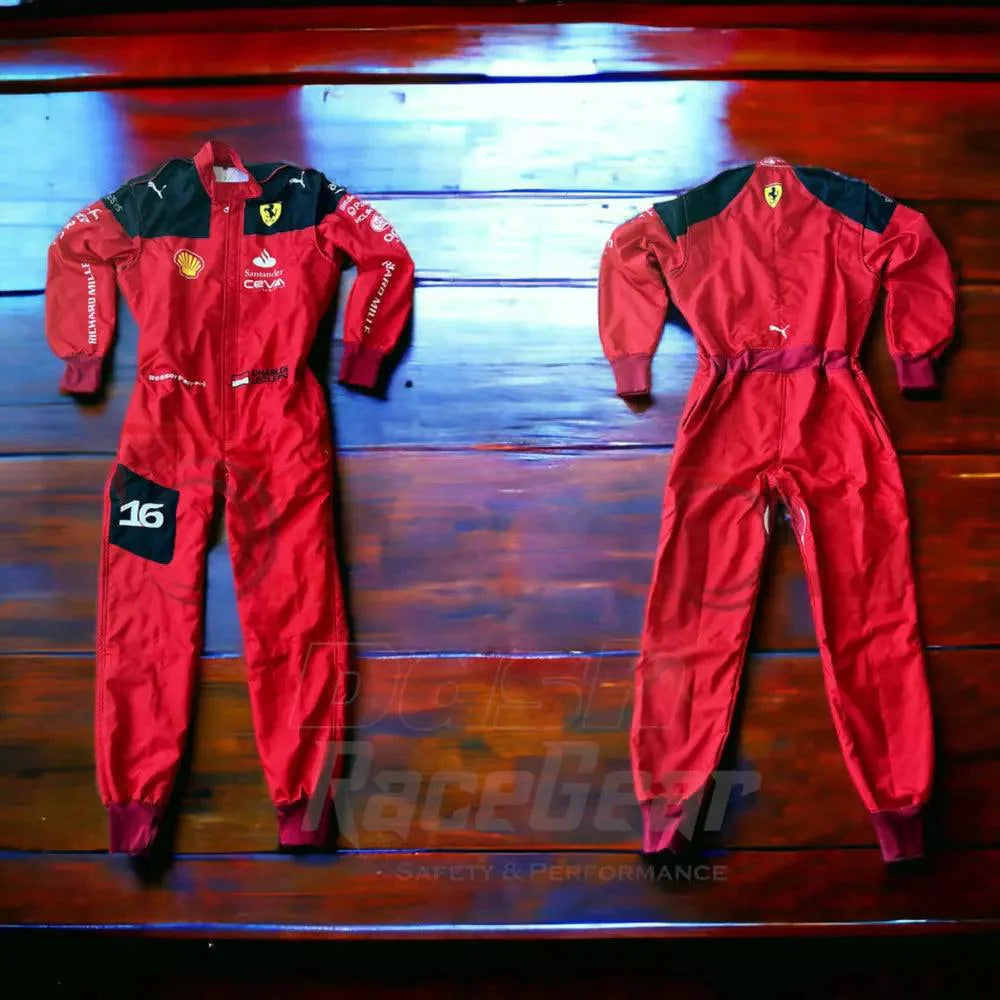 2023 Charles Leclerc Ferrari F1 Embroidered Racing Suit - Dash Racegear 